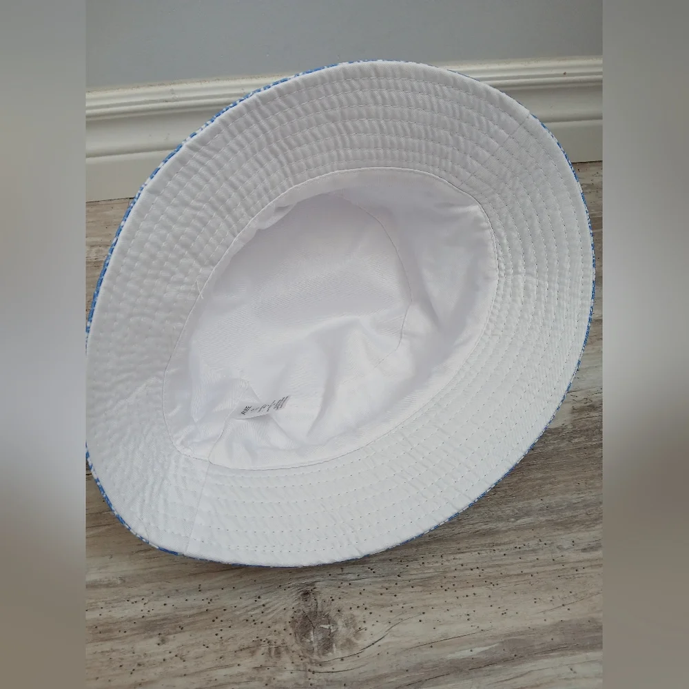 Ardene Blue White Floral Bucket Hat One Size Brand New - Picture 7 of 9